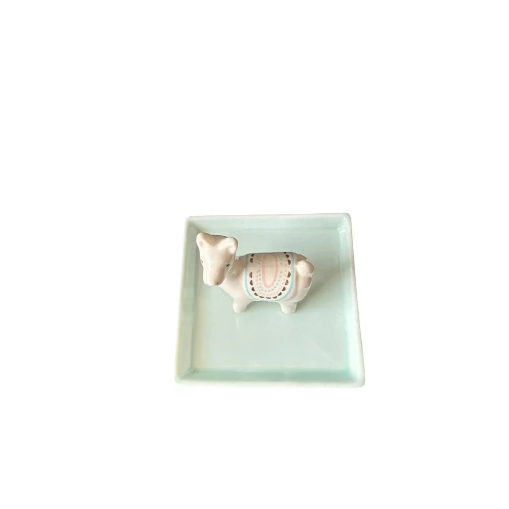 Llama Ring Holder Trinket Dish Ceramic Jewelry Tray 4
